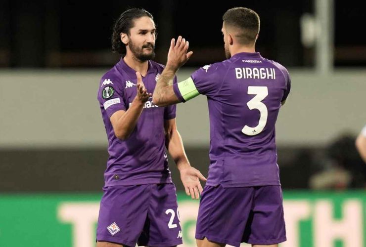 Adli e Biraghi in campo con la viola - foto LaPresse - Fattidipallone.it