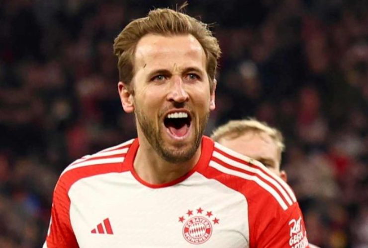 Harry Kane esulta con la maglia del Bayern Monaco - foto ANSA StadioNews.it - Fattidipallone.it