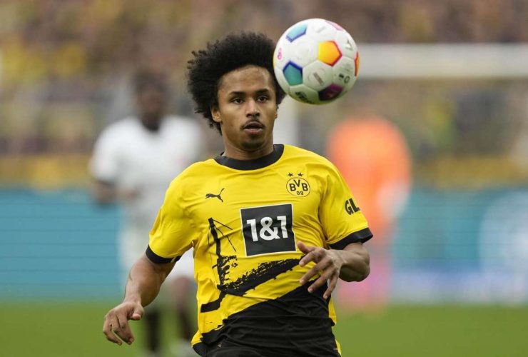 Adeyemi con la maglia del Dortmund - foto LaPresse - Fattidipallone.it