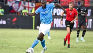 Romelu Lukaku in campo con la maglia del Napoli - foto LaPresse - Fattidipallone.it