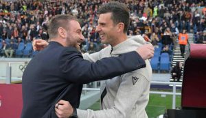 Daniele De Rossi e Thiago Motta - foto LaPresse - Fattidipallone.it